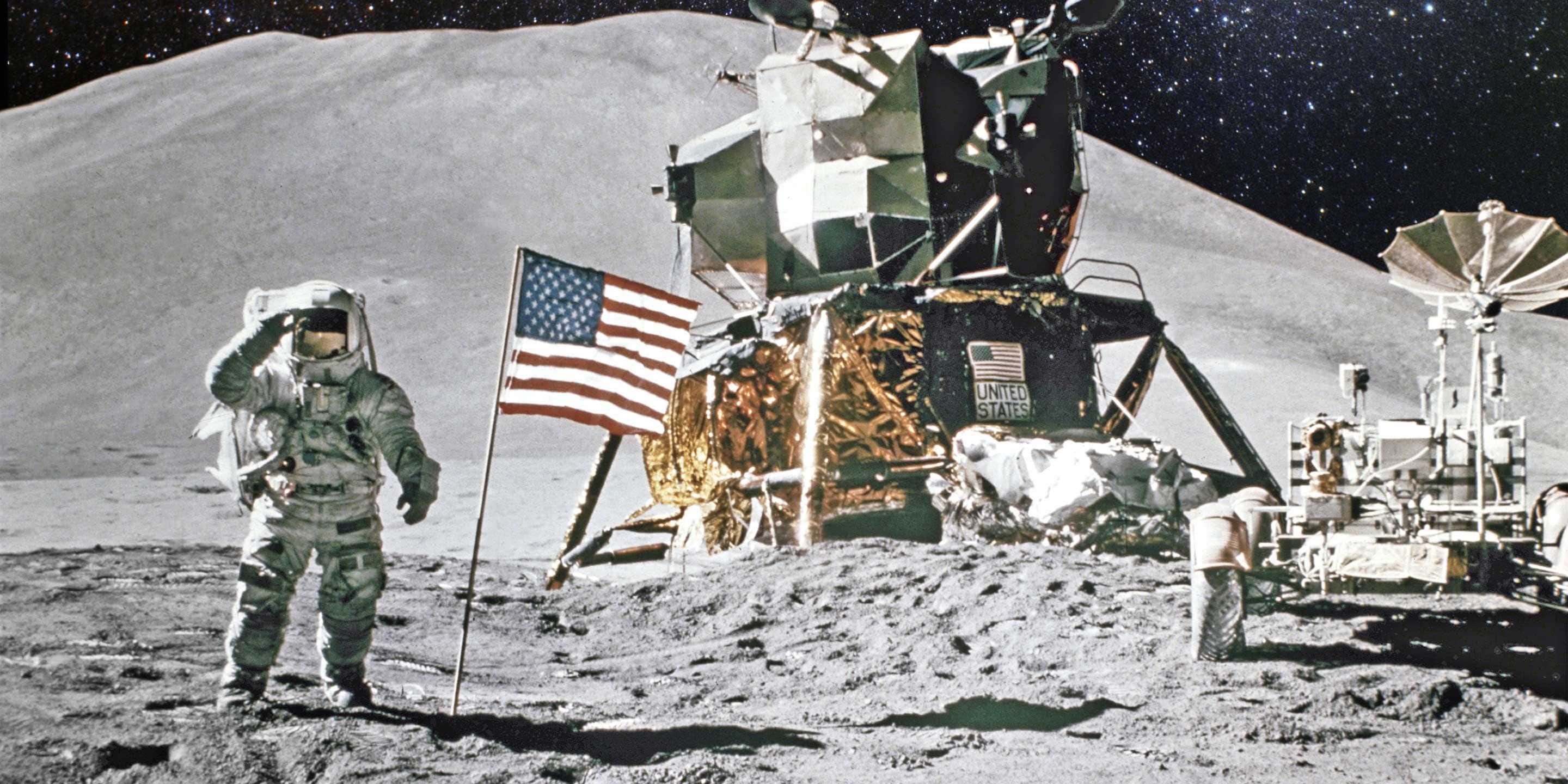 moon landing flag